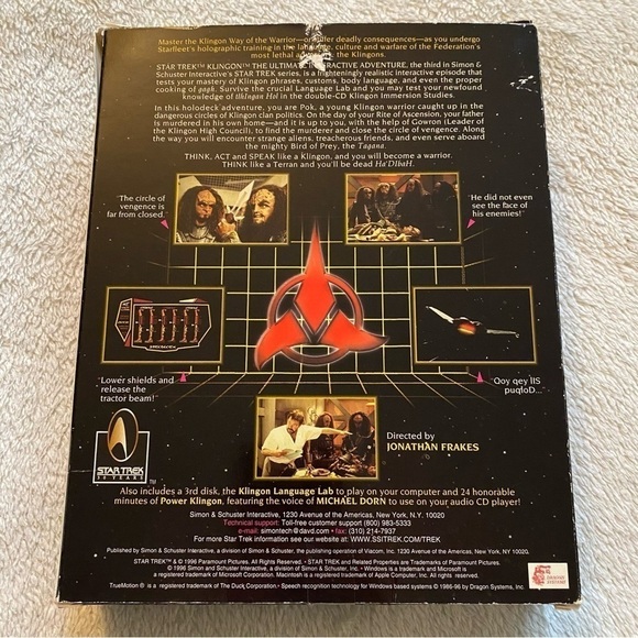 STAR Trek Klingoninteractive CD-Rom game 1996 windows based - Picture 2 of 15